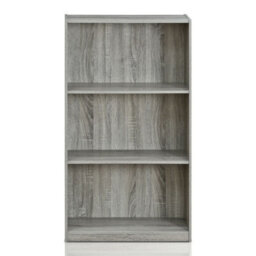 Walplus Furinno Basic 3-Tier Bookcase Storage Shelves, French Oak Grey, 99736Gyw - thumbnail 2