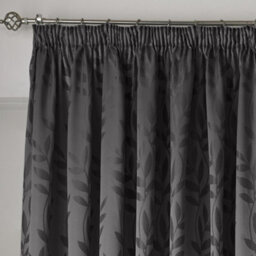 Luxury Living Tivoli Pencil Pleat Taped Top Curtains Charcoal - thumbnail 2