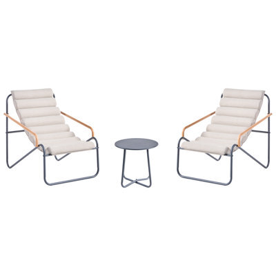 Beliani Garden Lounge Set With Table 2 Seater Pasto Metal Dark Grey - image 1