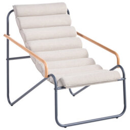 Beliani Garden Lounge Set With Table 2 Seater Pasto Metal Dark Grey - thumbnail 4