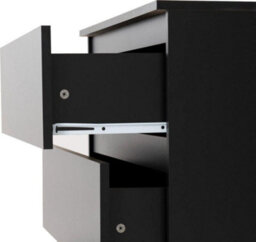 Seconique Malvern 3 Drawer Chest In Black Finish Recessed Handles - thumbnail 7