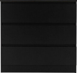 Seconique Malvern 3 Drawer Chest In Black Finish Recessed Handles - thumbnail 4