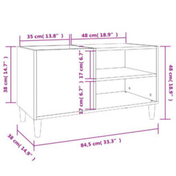Berkfield Record Cabinet Black 84.5X38X48 Cm Engineered Wood - thumbnail 8