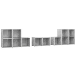 Berkfield Classic 8 Piece Tv Cabinet Set Concrete Grey Engineered Wood - thumbnail 1