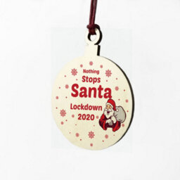 Red Ocean Funny Lockdown Christmas Bauble Wood Tree Decoration Quarantine Gift Keepsake - thumbnail 6