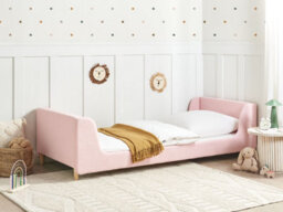 Beliani Kids Bed Boucle Laye 90 X 200 Cm (Eu Single) Pink - thumbnail 2