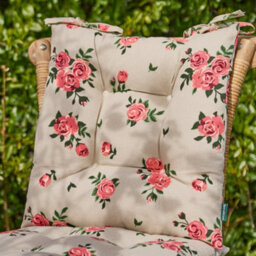 Dibor Set Of 4 Vintage Rose Green Summer Outdoor Garden Chair Seat Pad Cushions - thumbnail 3