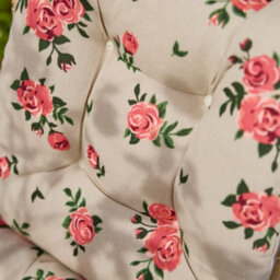 Dibor Set Of 4 Vintage Rose Green Summer Outdoor Garden Chair Seat Pad Cushions - thumbnail 4