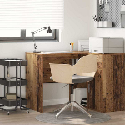 Berkfield Writing Desk Old Wood Engineered Wood Small Storage - image 1