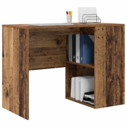 Berkfield Writing Desk Old Wood Engineered Wood Small Storage - thumbnail 3