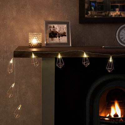 Metal Cage Battery-Powered Warm White 10 Led Indoor String Lights - image 1