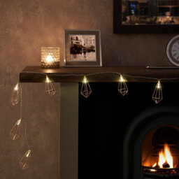 Metal Cage Battery-Powered Warm White 10 Led Indoor String Lights - thumbnail 1