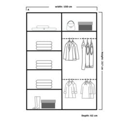 Sliding Wardrobes 4 u LTD Double Mirror Sliding Door Wardrobe Sleek Design Comes In Width 90/100/120/150/180/203/250Cm(Grey W150Cm X H217Cm) - thumbnail 2