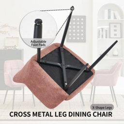 Sonara Ergonomic Dining Chairs Set Of 4 With Plush Chenille Upholstery And Metal Legs - thumbnail 6