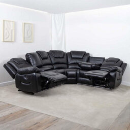 Furnishings For Less UK Oxbridge Black 5 Seater Electric Recliner Corner Sofa Led Usb Storage - thumbnail 5