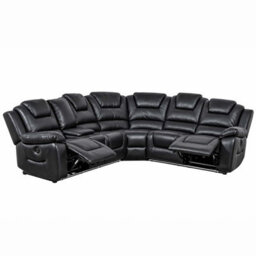Furnishings For Less UK Oxbridge Black 5 Seater Electric Recliner Corner Sofa Led Usb Storage - thumbnail 1