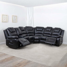 Furnishings For Less UK Oxbridge Black 5 Seater Electric Recliner Corner Sofa Led Usb Storage - thumbnail 3