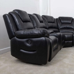 Furnishings For Less UK Oxbridge Black 5 Seater Electric Recliner Corner Sofa Led Usb Storage - thumbnail 9
