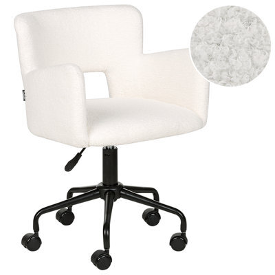 Beliani Desk Chair Sanilac Ii Boucle Off-White - image 1