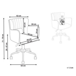 Beliani Desk Chair Sanilac Ii Boucle Off-White - thumbnail 3