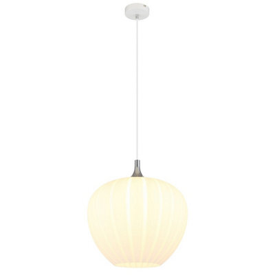 Luminosa Lighting Luminosa Maxy 40Cm Dome Pendant Ceiling Light White Matt Opal Glass Shade 1X E27 - image 1