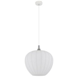 Luminosa Lighting Luminosa Maxy 40Cm Dome Pendant Ceiling Light White Matt Opal Glass Shade 1X E27 - thumbnail 2