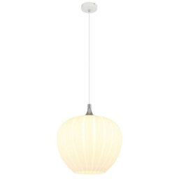 Luminosa Lighting Luminosa Maxy 40Cm Dome Pendant Ceiling Light White Matt Opal Glass Shade 1X E27
