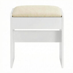 Ledrem Dressing Table Stool, Velvet Footrest, Upholstered Makeup Stool, Anti-Slip Pads, For Dressing Room, Bedroom, White - thumbnail 4