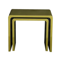 Sweeek - Set Of 2 Nesting Tables With Glossy Finish Khaki Green - Nola - thumbnail 3