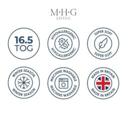 MHG Living 16.5 Tog Winter Duvet - Hotel Quality Striped Microfibre Duvet, Breathable & Hypoallergenic - Double - thumbnail 8