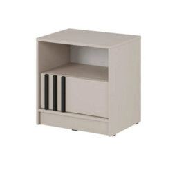 Arte Nelly Bedside Table 51Cm Cashmere - Luxe Neutral Nightstand With Drawer And Open Compartment For Elegant Bedrooms - thumbnail 2