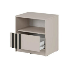 Arte Nelly Bedside Table 51Cm Cashmere - Luxe Neutral Nightstand With Drawer And Open Compartment For Elegant Bedrooms - thumbnail 3