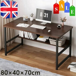 Brown 2 Grids Computer Desk Shelf Rolling Study Desk Pc Laptop Table For Home Office - thumbnail 5