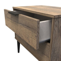 Fuji 2 Drawer Midi Bedside Cabinet In Vintage Oak (Ready Assembled) - thumbnail 5