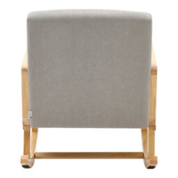 Thehotsale Linen Wooden Rattan Rocking Chair With Wood Frame Upholstered Recliner Armchair Rocker Lounge Chair Grey - thumbnail 6