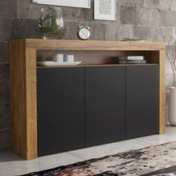 Sideboard Aether 155Cm - Dark Oak & Black Matt Doors - thumbnail 5
