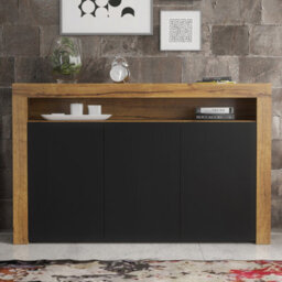 Sideboard Aether 155Cm - Dark Oak & Black Matt Doors - thumbnail 1