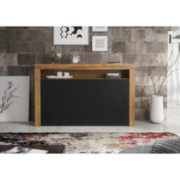Sideboard Aether 155Cm - Dark Oak & Black Matt Doors - thumbnail 2