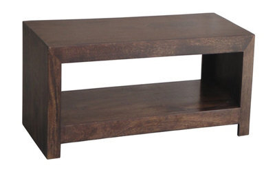 Buttercup Farm Dakota Open Plazma Tv Unit - Mango Wood - L45 X W110 X H40 Cm - Dark Finish - image 1