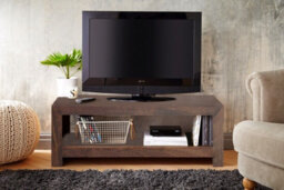 Buttercup Farm Dakota Open Plazma Tv Unit - Mango Wood - L45 X W110 X H40 Cm - Dark Finish - thumbnail 2