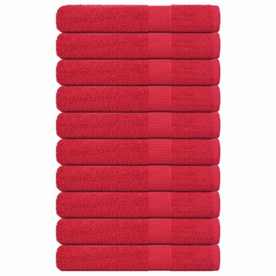 Berkfield Towels 10 Pcs Red 100X200 Cm 360 Gsm 100% Cotton - image 1