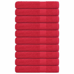 Berkfield Towels 10 Pcs Red 100X200 Cm 360 Gsm 100% Cotton