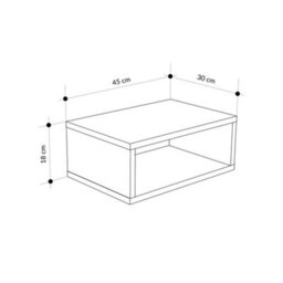 Decortie Brik Modern Floating Bedside Table Nightstand Wall-Mounted Led Lights 45Cm Sandstone, Sonoma Oak Bedroom - thumbnail 3