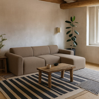 Wyld Haus Bilbao Boucle Beige Chaise Longue Sofa 3-Seater Right-Hand - image 1