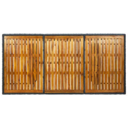 Walplus Garden Table Dark Grey Poly Rattan And Solid Acacia Wood - thumbnail 4