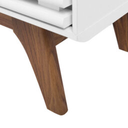 Beliani Tv Stand White And Dark Wood For Tvs Up To 53 Inch, 4 Shelves, Matt Finish - thumbnail 7