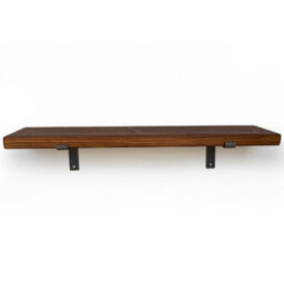 Toolty Rustic Handmade Wall Shelf, Wall Mounted, 100Cm X 17.5Cm Down Design, Dark Oak, Handcrafted Vintage Style - thumbnail 3
