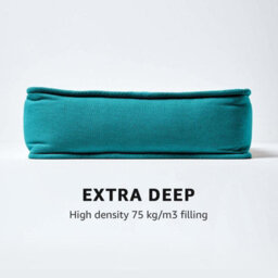 Homescapes Teal Cotton Dining Chair Booster Cushion - thumbnail 5