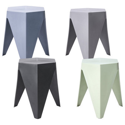 Beliani Set Of 4 Garden Stools Karavos Multicolour - image 1