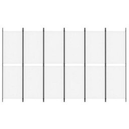 Berkfield 6-Panel Room Divider White 300X180 Cm Fabric - thumbnail 3